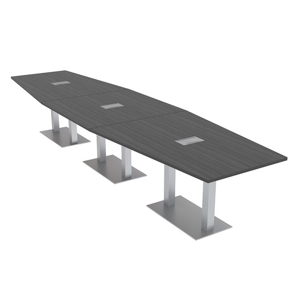 Skutchi Designs 45 in W, 165.75 in L, 29 in H, Engineered Wood Top, Grey HAR-HEX.IR-46x168-DOU-ELEC-ASIANNIGHT - main